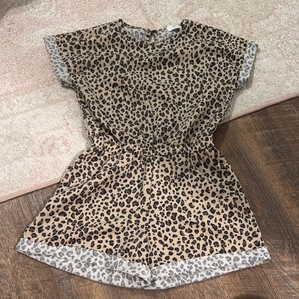12 Pm By Mon Ami Brown and Black Bodysuit with Leopard Print